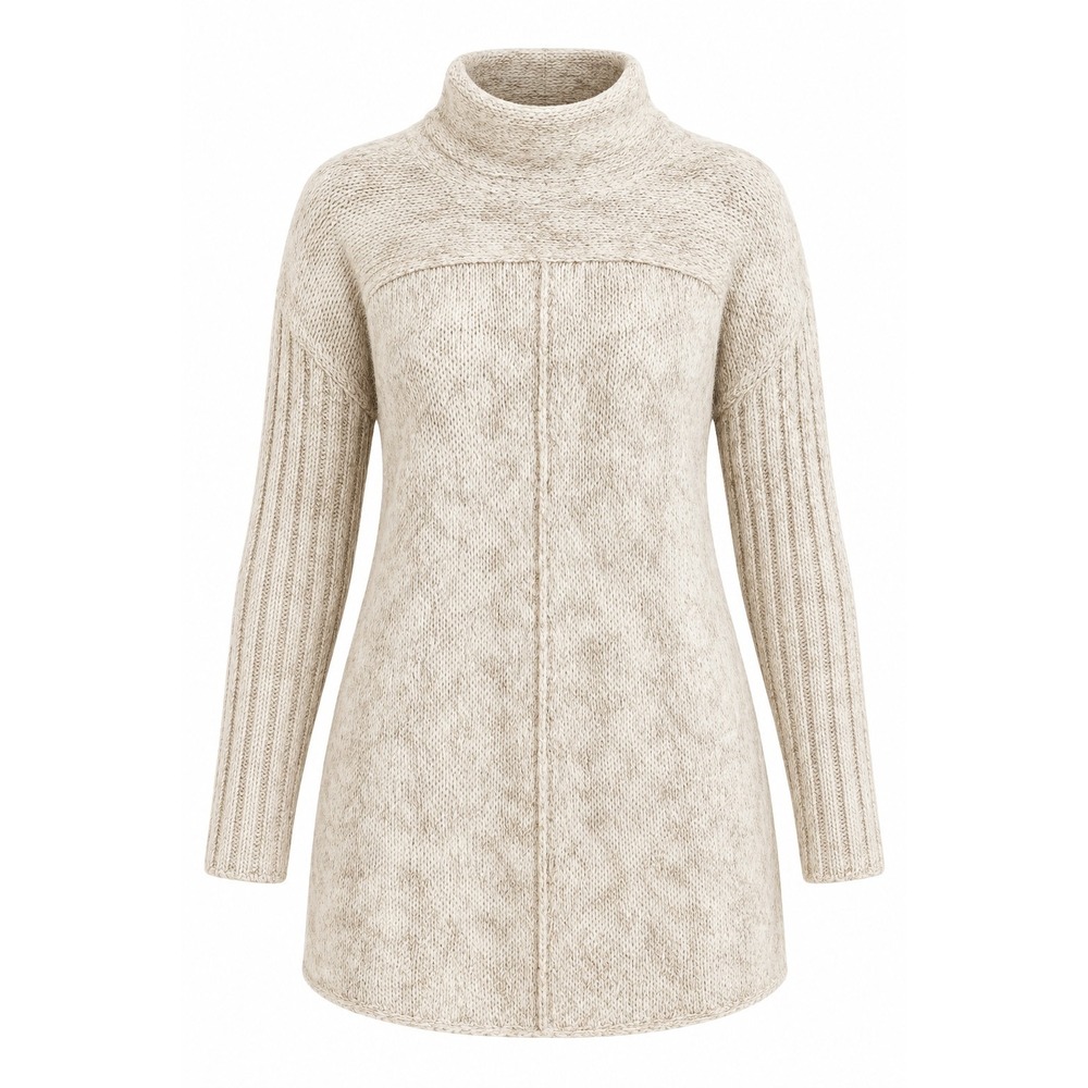 Free People Loose Knit Ivory cotton Sweater Oversized Sz Large
